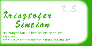 krisztofer simtion business card